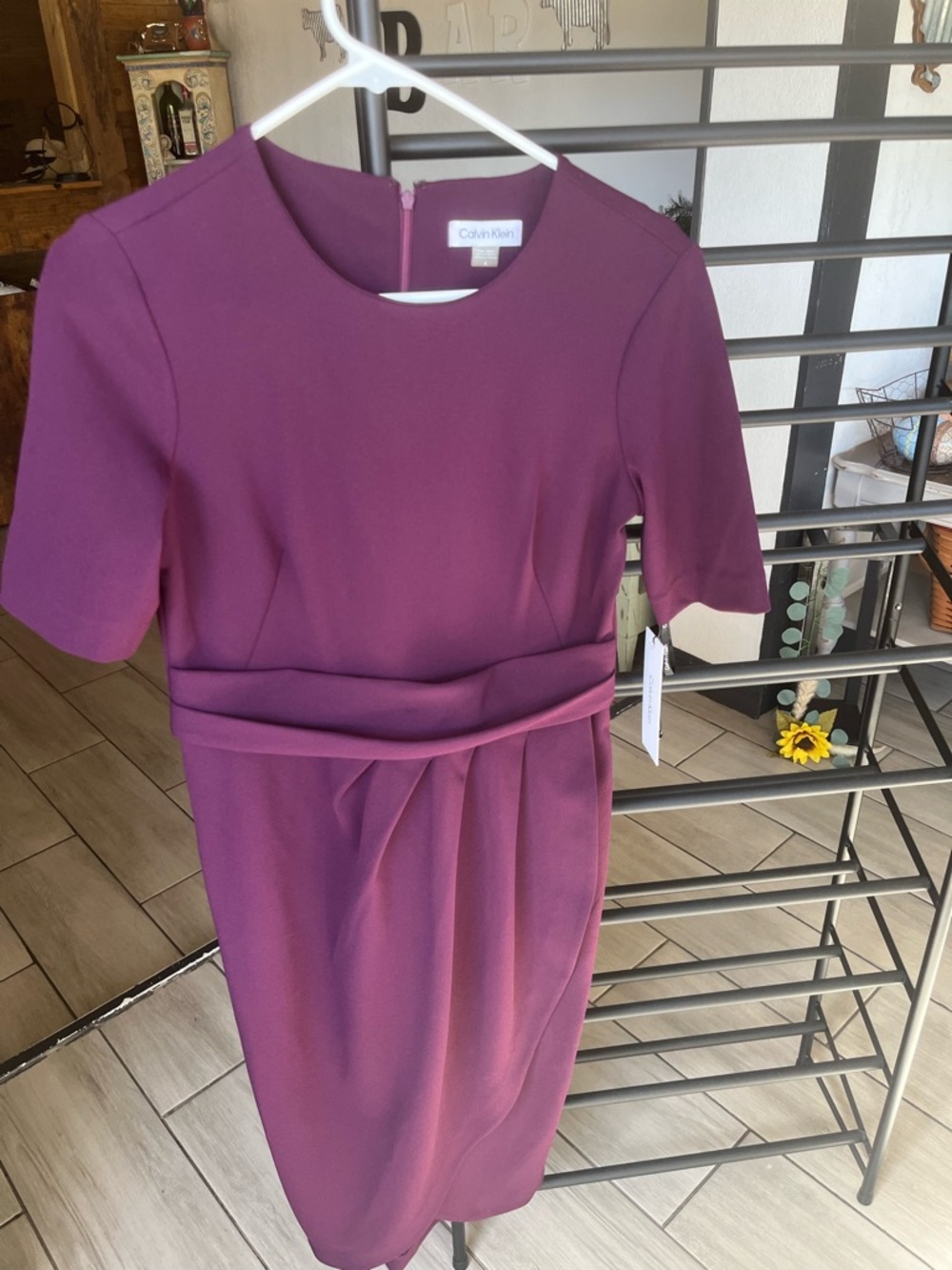 Calvin Klein Plum Midi Sheath Dress